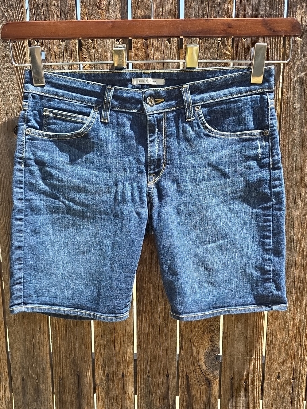 Rich & Skinny Blue Bermuda Denim Jean Shorts Made In The USA